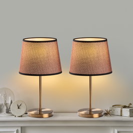 Opviq Set de 2 Lámparas de Mesa Vintage en Color Antiguo